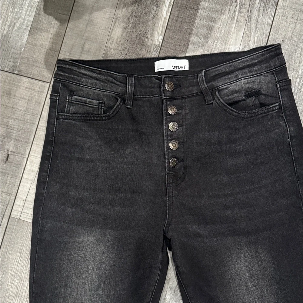 VERVET Washed Black Skinny Jeans